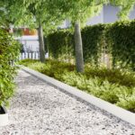 vidaXL Obrubník trávnika 20 pcs Biela 100 x 0.05 x 20 cm
