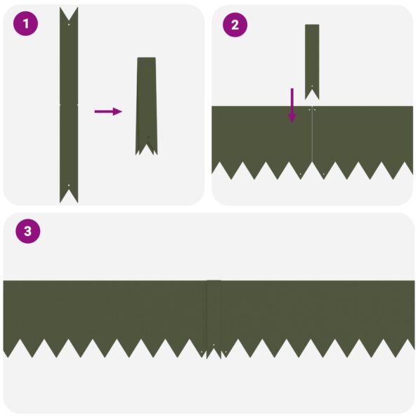 vidaXL Záhradné obruby 30 ks Olivová 100x0,5x20 cm Oceľ – Obrázok 4