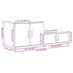 vidaXL Skrinka na uskladnenie Biela 127x41x40 cm Zložená z dreva – Obrázok 13
