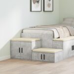 vidaXL Skriňa na uloženie Betónová šedá 127x41x40 cm Zhotovené z drevených kompozitov