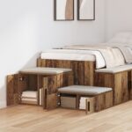 vidaXL Úložná skrinka 2 pcs Staré drevo 127 x 41 x 40 cm – Obrázok 4