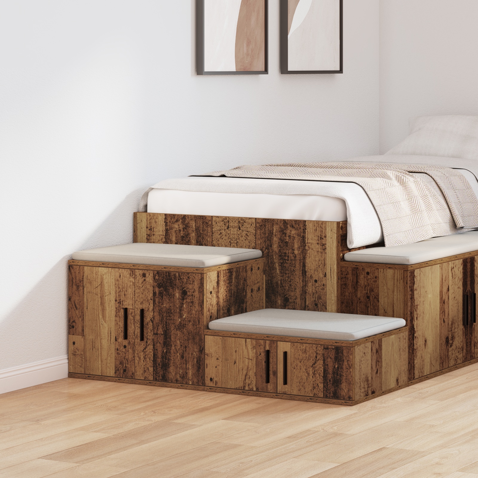 866673_1.jpg vidaXL Úložná skrinka 2 pcs Staré drevo 108 x 41 x 40 cm – Obrázok 1
