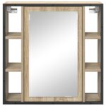 vidaXL kúpeľňový vanity unit Svetlý dub Drevotriesková doska Stredná – Obrázok 6