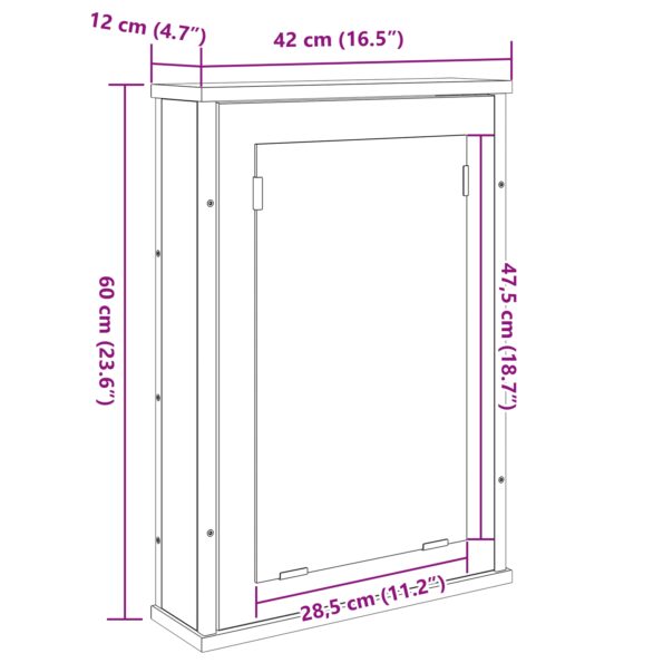 vidaXL Zrkadlová skriňa Prírodný dub Kompozitné drevo, sklo, kov Stredná – Obrázok 11