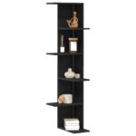 vidaXL Rohová polica Čierna Dub 36,5x36,5x140 cm Kompozitné drevo – Obrázok 3