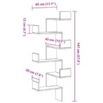 vidaXL Rohová polica Čierna Dub 45x45x147 cm Drevný materiál – Obrázok 8