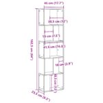 vidaXL Knižnica 5-podlažná Čierny Dub 45x23,5x162,5 cm Kompozitné drevo – Obrázok 10