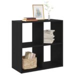 vidaXL Knižnica Čierny Dub 68,5x32x68,5 cm Kompozitné drevo – Obrázok 3