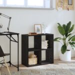 vidaXL Knižnica Čierny Dub 68,5x32x68,5 cm Kompozitné drevo – Obrázok 4