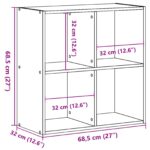 vidaXL Knižnica Čierny Dub 68,5x32x68,5 cm Kompozitné drevo – Obrázok 9