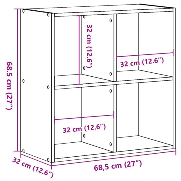 868060_9.jpg vidaXL Knižnica Čierny Dub 68,5x32x68,5 cm Kompozitné drevo – Obrázok 9
