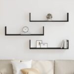 vidaXL Nástenné police 3 ks, čierne dub 80x18x18 cm, kompozitné drevo – Obrázok 3