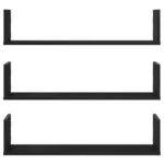 vidaXL Nástenné police 3 ks, čierne dub 80x18x18 cm, kompozitné drevo – Obrázok 5