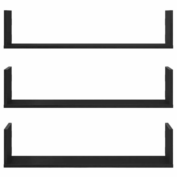 vidaXL Nástenné police 3 ks, čierne dub 80x18x18 cm, kompozitné drevo – Obrázok 5