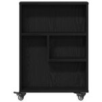 vidaXL Úzky úložný vozík Čierny dub 48 x 13 x 68 cm – Obrázok 4