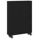 vidaXL Úzky úložný vozík Čierny dub 48 x 13 x 68 cm – Obrázok 6