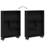 vidaXL Úzky úložný vozík Čierny dub 48 x 13 x 68 cm – Obrázok 8