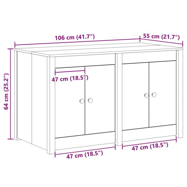 vidaXL Záhradná kuchynská skriňa 106x55x64 cm z masívneho dreva – Obrázok 10
