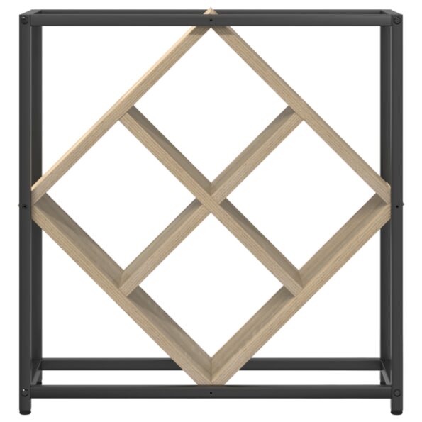 vidaXL Stojany na víno Sonoma oak, čierny Drevotriesková doska, Kov – Obrázok 6