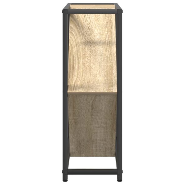 vidaXL Stojany na víno Sonoma oak, čierny Drevotriesková doska, Kov – Obrázok 7