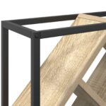 vidaXL Stojany na víno Sonoma oak, čierny Drevotriesková doska, Kov – Obrázok 8