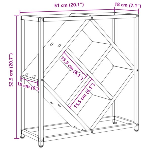 vidaXL Stojany na víno Šedý Sonoma Drevotriesková doska Malý Obdĺžnikový – Obrázok 10