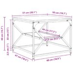 vidaXL Konferenčný stolík s policou - Šedý sonoma - 51x50x40 cm - Z kompozitného dreva – Obrázok 10