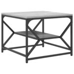 vidaXL Konferenčný stolík s policou - Šedý sonoma - 51x50x40 cm - Z kompozitného dreva – Obrázok 5