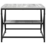 vidaXL Konferenčný stolík s policou - Šedý sonoma - 51x50x40 cm - Z kompozitného dreva – Obrázok 7