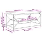 vidaXL konferenčný stolík s policou Čierny dub 90x50x40 cm z inžinierstva dreva – Obrázok 10