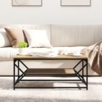 vidaXL Konferenčný stolík s poličkou, remeselný dub, 90x50x40 cm, kompozitné drevo – Obrázok 4