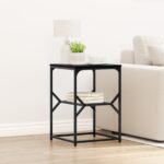 vidaXL Bočný stolík Čierny Dub 41x40x60 cm Drevovláknitá doska