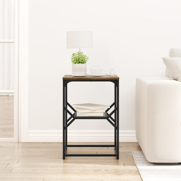 vidaXL Bočný stolík Dymový dub 41x40x60 cm Drevotrieska – Obrázok 4