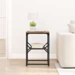 vidaXL Bočný stôl Staré drevo 41 x 40 x 60 cm Inžinierske drevo a oceľ – Obrázok 4