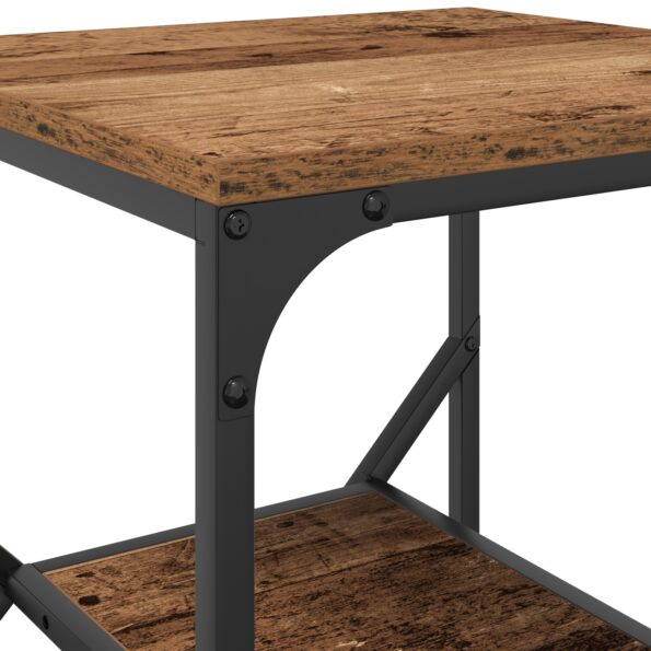 vidaXL Bočný stôl Staré drevo 41 x 40 x 60 cm Inžinierske drevo a oceľ – Obrázok 8