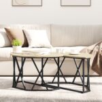 vidaXL Konferenčný stolík Sonoma dub 80 x 80 x 42 cm – Obrázok 4