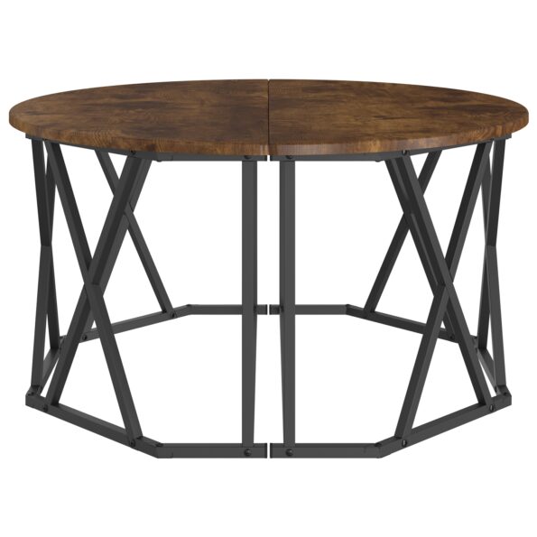 vidaXL Konferenčný stolík v dymenom dube 80x80x42 cm, vyrobený z drevovláknitej dosky – Obrázok 6