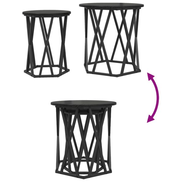 vidaXL Bočné stoly 2 ks Čierny dub z MDF – Obrázok 10
