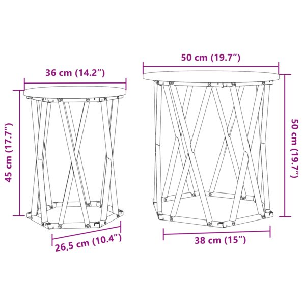 vidaXL Bočné stoly 2 ks Čierny dub z MDF – Obrázok 11