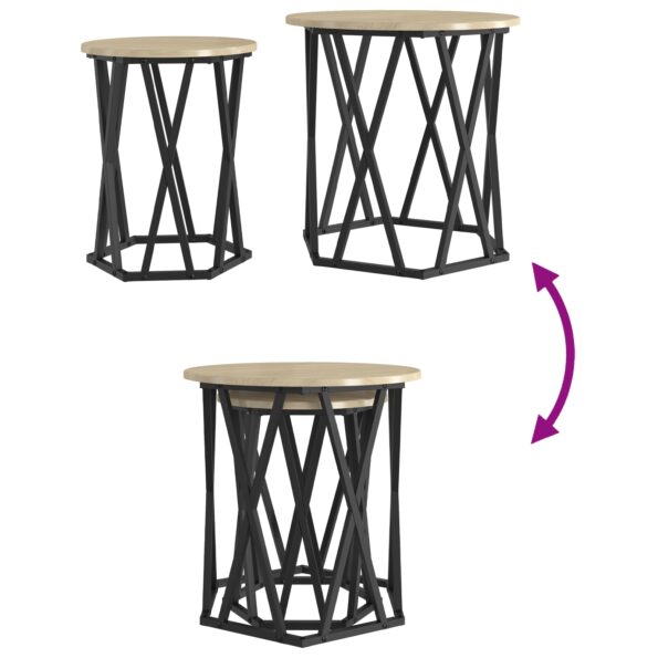vidaXL Vedľajšie stolíky 2 ks Sonoma dub inžinierska drevo – Obrázok 10