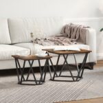 vidaXL 2-dielna súprava bočných stolíkov dymený dub z inžinierstva