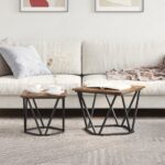 vidaXL 2-dielna súprava bočných stolíkov dymený dub z inžinierstva – Obrázok 4