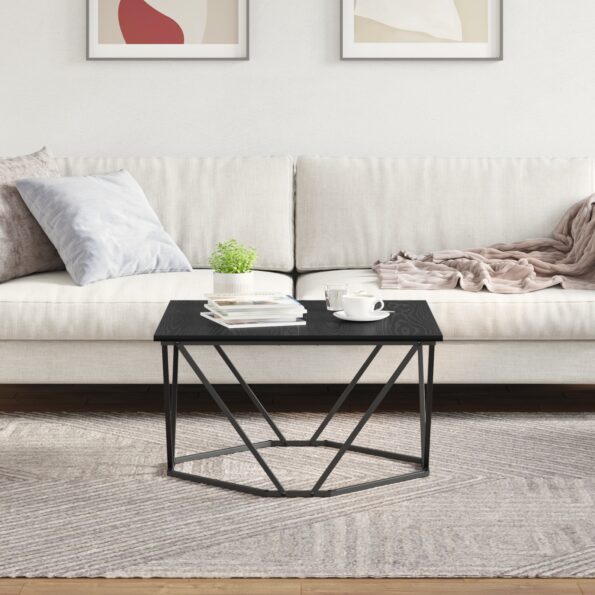 vidaXL Konferenčný stolík Čierny Dub 80x80x45 cm Zhotovený z dreva – Obrázok 4