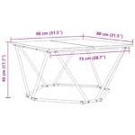 vidaXL Kávový stolík Dubový 80x80x45 cm Zhotovený z inžinierskeho dreva – Obrázok 10
