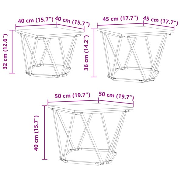 vidaXL Nočné stolíky 3 ks Sonoma dub z MDF – Obrázok 10
