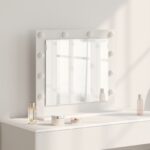 vidaXL Zrkadlo s LED svetlami Biela 60x55x18 cm