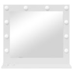 vidaXL Zrkadlo s LED svetlami Biela 60x55x18 cm – Obrázok 3
