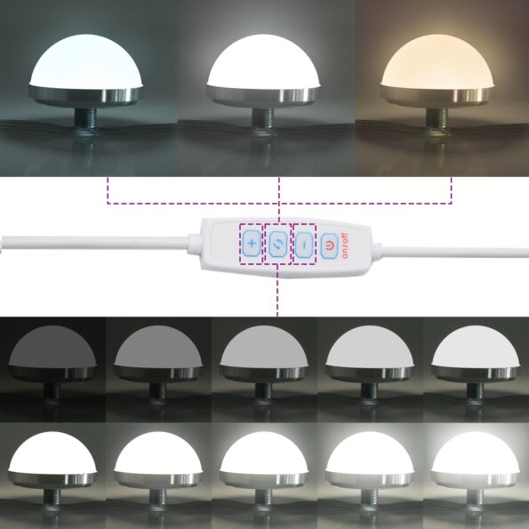 868285_8.jpg vidaXL Zrkadlo s LED svetlami Biela 60x55x18 cm – Obrázok 8