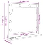 vidaXL Kozmetické zrkadlo s LED osvetlením Šedá Sonoma 60x55x18 cm – Obrázok 9