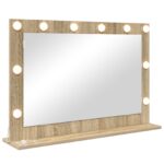 VidaXL toaletné zrkadlo Sonoma dub Kompozitné drevo, Sklo 80 x 55 x 18 cm – Obrázok 2